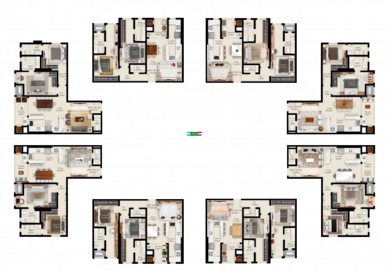 02 Su�tes na principal Avenida de Porto Belo SC.