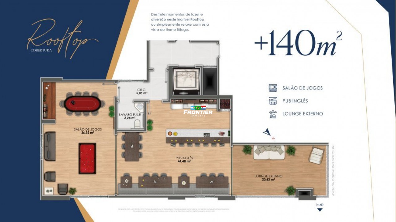 03 Su�tes frente avenida  Bal. Perequ�