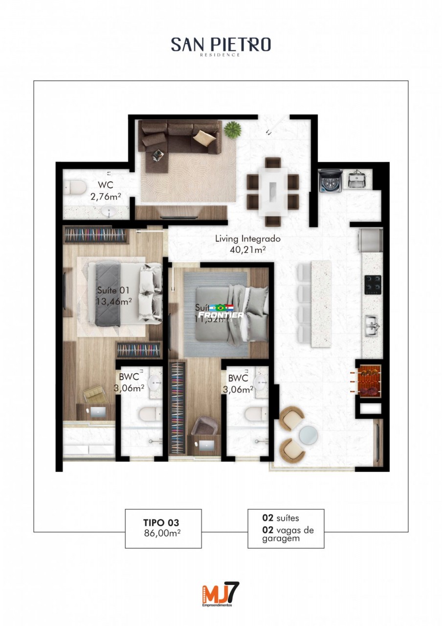 03 Su�tes, entrega  set 2027